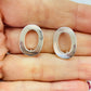 Joyas por Mayor Joyas Bañadas en Plata por Mayor Insumos para Joyas BP116 Base de Aro Ovalada Calada Argolla Posterior 18 x 13 mm Espesor 2.2 mm Base de Aro Baño Plata