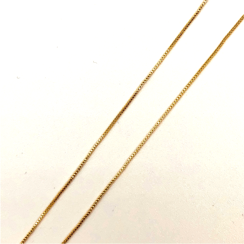 CO02 Cadena Veneciana 0.2 mm x Metro Cadena Baño Oro Cadenas Bañadas hecho de Bronce Bañado en Oro 18K Joyas Bañadas en Oro