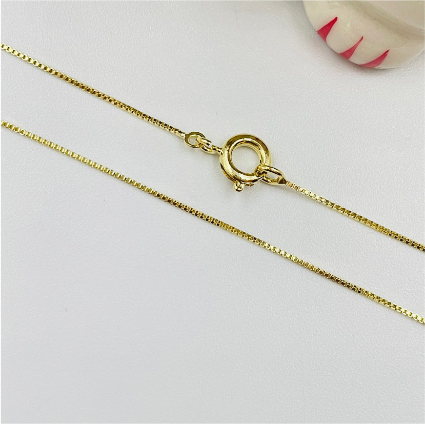 CO32 Veneciana 0.2 mm 40 cm Terminada Cadena Baño Oro Cadenas Bañadas hecho de Bronce Bañado en Oro 18K Joyas Bañadas en Oro