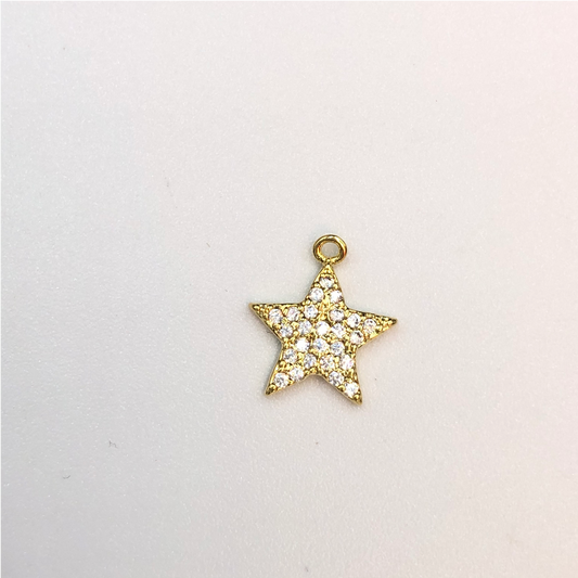 FO627 Colgante Estrella Circones 10 mm Figura Baño Oro Figuras Bañadas en Oro y Plata hecho de Bronce Bañado en Oro 18K