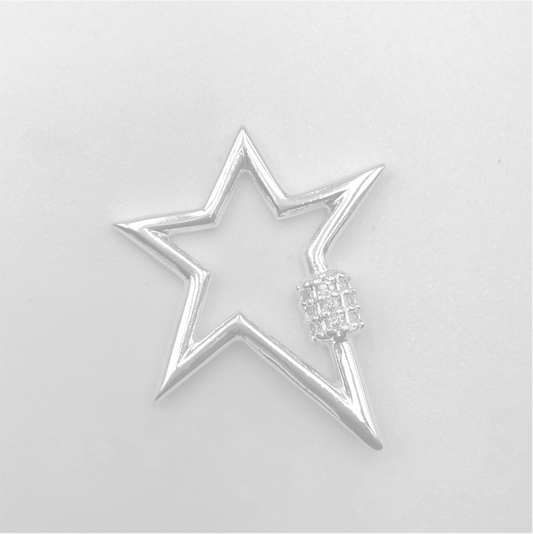 FP624 Falso Broche Estrella Circones 30 x 22 mm Figura Baño Plata Figuras Bañadas en Oro y Plata hecho de Bronce Bañado en Plata 50 ml