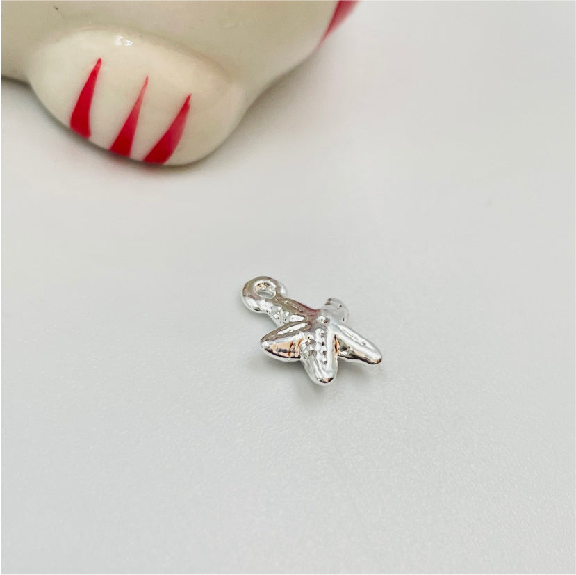 FP843 Colgante Mini Estrella de Mar 12x10 mm incluye argollita Figura Baño Plata Figuras Bañadas en Oro y Plata hecho de Bronce Bañado en Plata 50 ml Joyas Bañadas en Plata