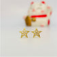 XO141 Aro Estrella Con circones cristal 8 mm Aro Baño Oro Aros Bañados en Oro y Plata hecho de Bronce Bañado en Oro 18K Joyas Bañadas en Oro