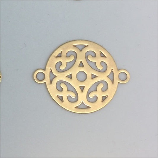 FO284 15 x 20 mm mándala conector argollitas Figura Baño Oro Figuras Bañadas en Oro y Plata hecho de Bronce Bañado en Oro 18K